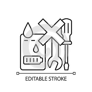 Not serviceable if exposed to liquids linear manual label icon