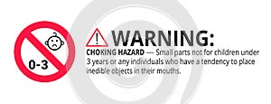 Not suitable for children under 3 years choking hazard forbidden sign