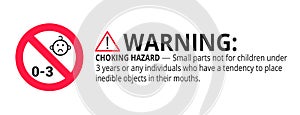 Not suitable for children under 3 years choking hazard forbidden sign photo