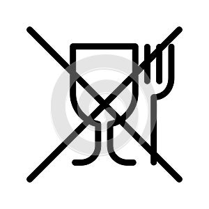 Not suitable for food icon isolated on white