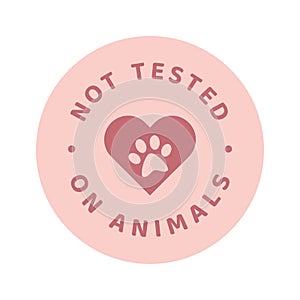 Not tested on animals circle colorful vector label