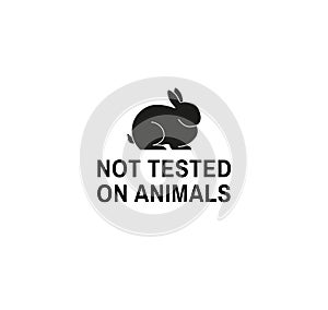 Not tested on animals. Cruelty free symbol with bunny icon in vector isolated on white background