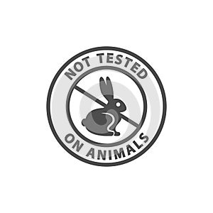 Not tested on animals round vector label stamp photo