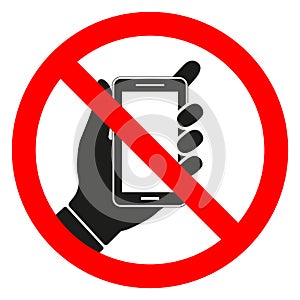 Not use mobile phone. Sign, symbol, illustration