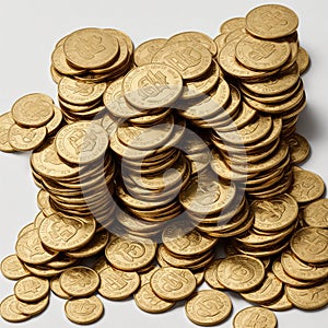 Not the usual precious coins. Antique gold coins, generated AI