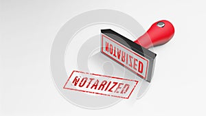 NOTARIZED rubber Stamp 3D rendering