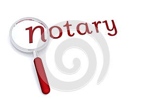 Notary with magnifying glass photo