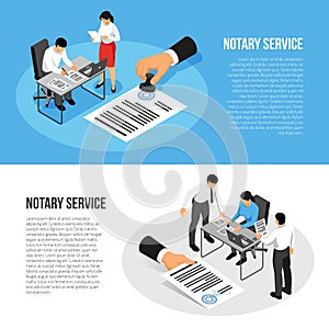 Notary Service Isometric Banners