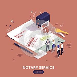 Notary Services Isometric Composition