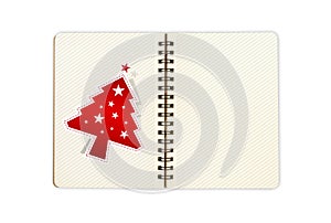 Notbook with christmas tree