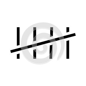 Notches prisoner glyph icon vector illustration isolated