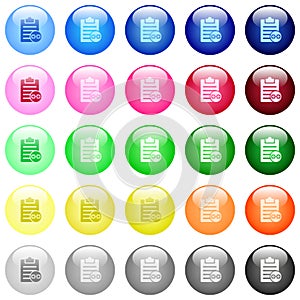 Note attachment icons in color glossy buttons