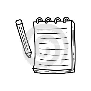 Note book doodle drawing vector illustration