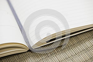 Note book with fabric bookmark