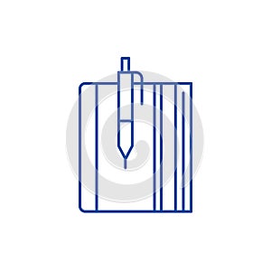 Note book line icon concept. Note book flat  vector symbol, sign, outline illustration.