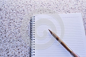 Note book with pen.conceptual design.