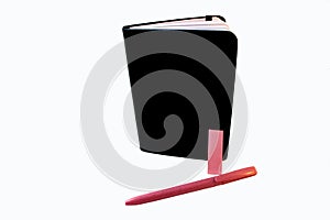 Note book sticker on white background photo