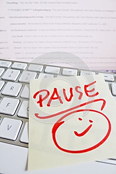Note on computer keyboard: pause