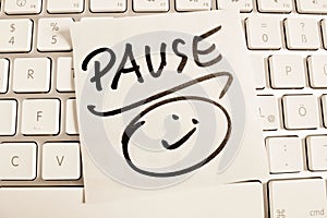 Note on computer keyboard: pause