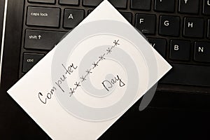 Note Computer security day on the computer