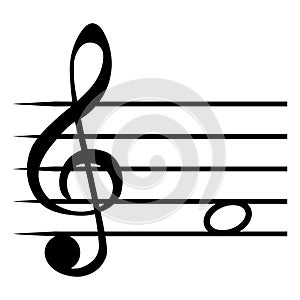 Note fa f music staff lines G clef solfege note