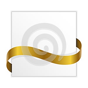 Note with golden ribbon for your text