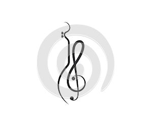 note guitar icon logo vector illustration design photo