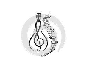 note guitar icon logo vector illustration photo