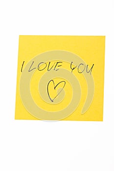 Note with I love you