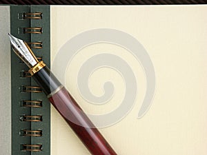 Note pad, pen and copy space