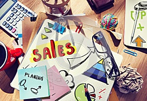 Note Pad and Sales Concept