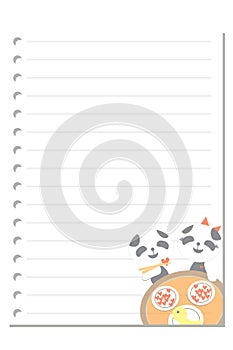 Note panda dinner love paper sheet