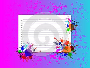 Note paper with color splash