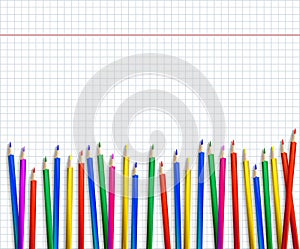 Note paper and colored pencils