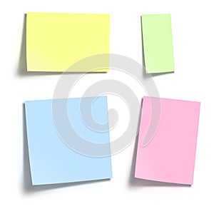 Note paper in different shapes and colors