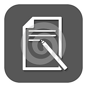 The note paper icon. Text file symbol. Flat