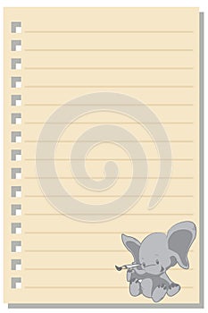 Note elephant love paper sheet 2