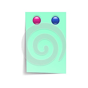 Note paper with magnets icon, realistic style