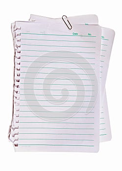 Note paper and metal pape clip