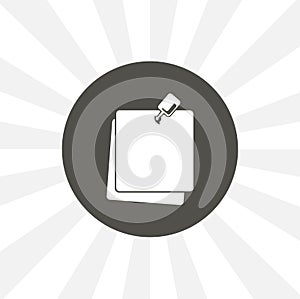 note paper with pushbutton isolated icon. education design element