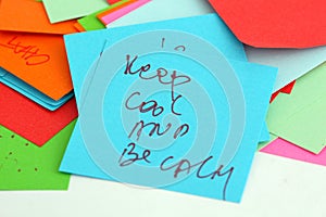 Note papers on white background