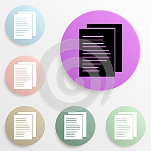 note on a sheet badge color set. Simple glyph, flat vector of web icons for ui and ux, website or mobile application