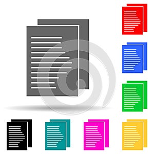 note on a sheet multi color style icon. Simple thin line, outline vector of web icons for ui and ux, website or mobile application