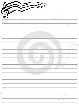 Note sheet of paper