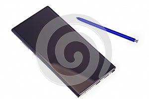 Note smartphone with stylus isolated