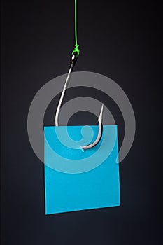 Note snagged on fishook