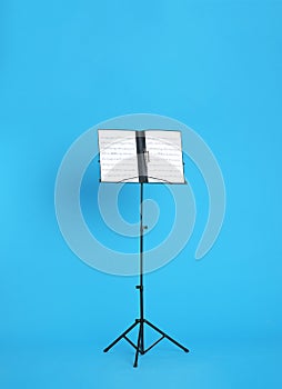 Note stand with music sheets