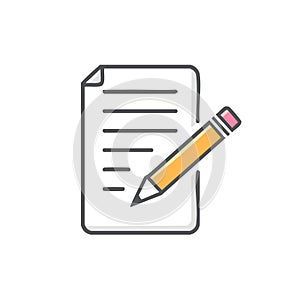 Note Taking: List and Pencil Illustration for Writing, Editing or Sketching