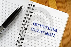 Note: terminate contract