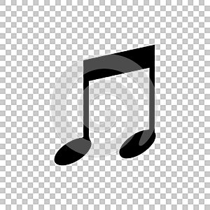 Note vector icon. Music icon symbol